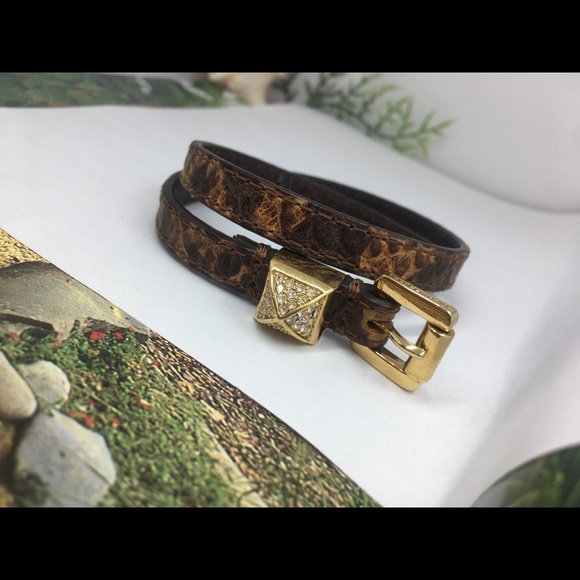 Michael Kors Brown Python Embossed Leather Wrap - Picture 6 of 6